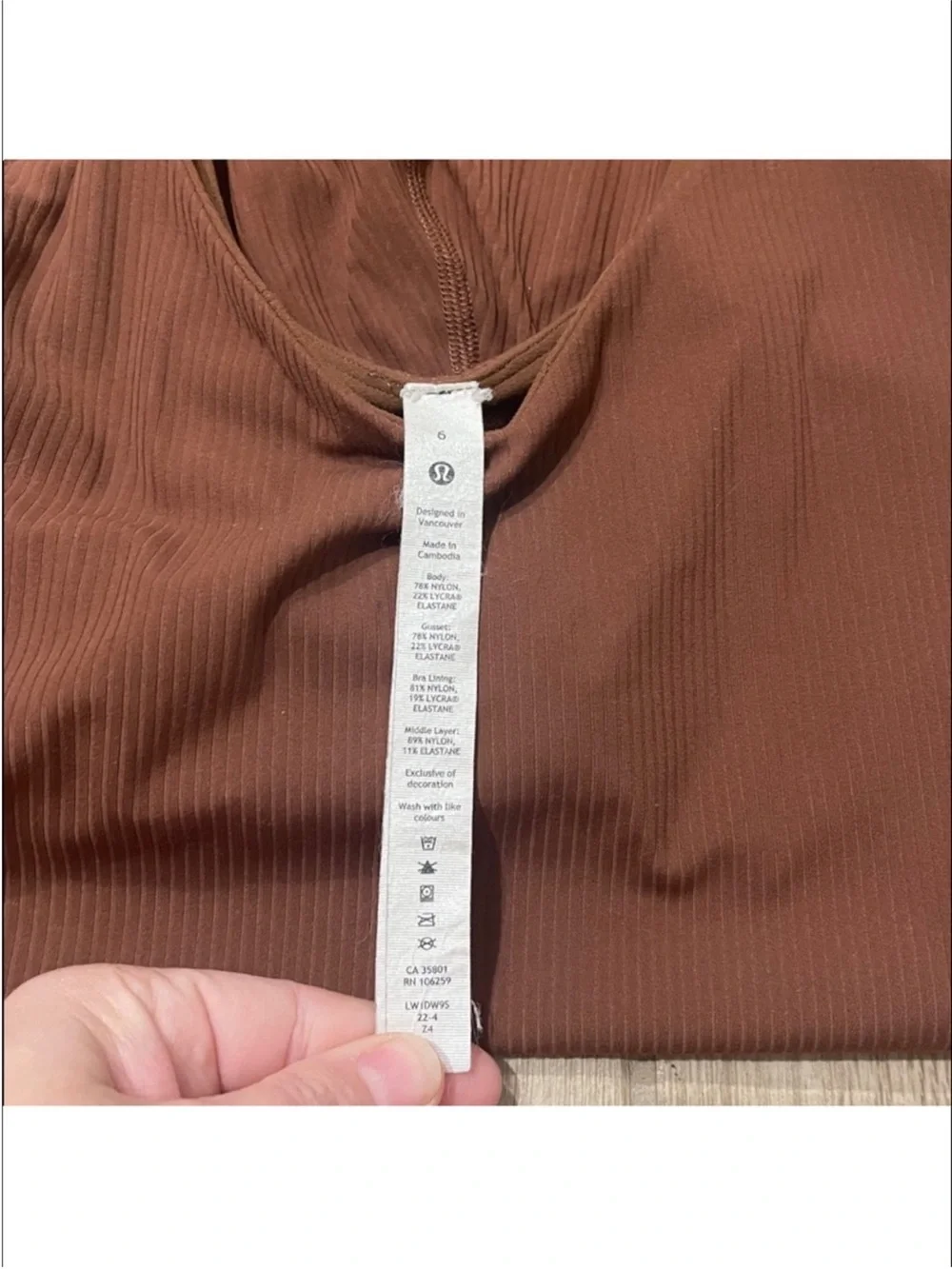 Lululemon Align Ribbed Bodysuit Roasted Brown 25